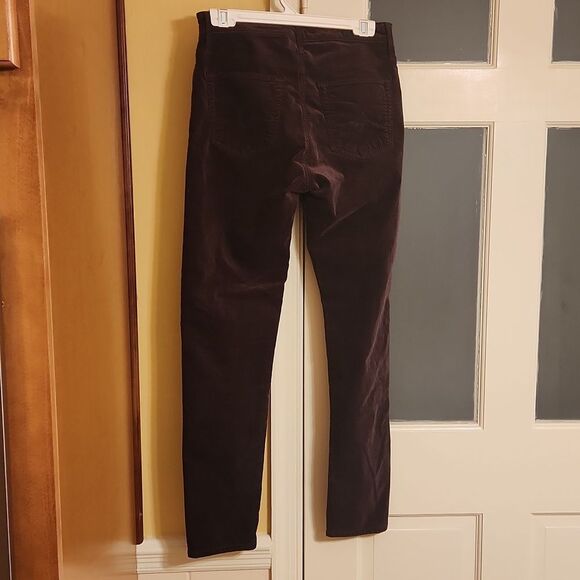 Adriano Goldschmied Anthropologie Dark Brown Stevie Slim Ankle Pants Size 28R 6R - Picture 4 of 11